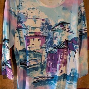 Allison Daley Multicolor Artistic Blouse